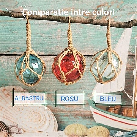 Set 3 Plute de pescuit decorative sticla rosie [3]
