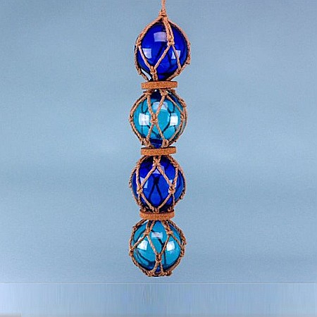 Diverse obiecte decorative - Set 4 plute decorative din sticla, albastru si turquoise, 37X7.5 cm