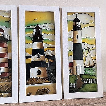 Set 4 tablouri sticla Far [3]