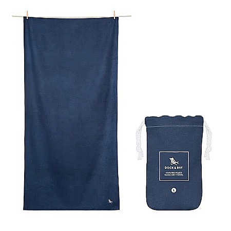 Prosoape pentru plaja si piscina - Set prosop de plaja Dock and Bay extra large 200*90, Microfibra/Poliamida,  Navy