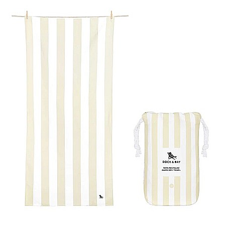 Set prosop de plaja Dock and Bay extra large 200*90, Microfibra/Poliamida,  Bej/alb [0]