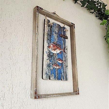 Tablou lemn pesti Barbun, 43x29cm [2]