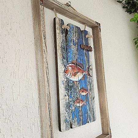 Tablou lemn pesti Barbun, 43x29cm [4]