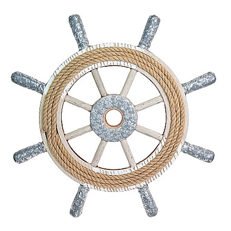 Ancore, timone, colaci de salvare - Timona decorativa cu sfoara, 40 CM