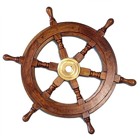 Ancore, timone, colaci de salvare - Timona decorativa din lemn, 60cm