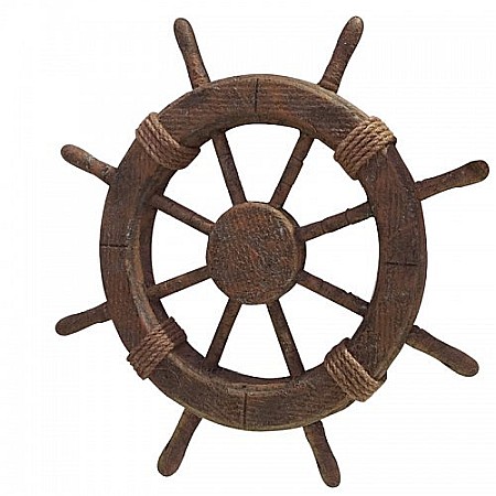 Ancore, timone, colaci de salvare - Timona decorativa maro, 46CM