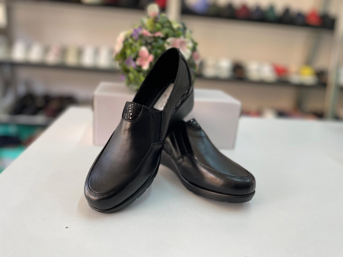 Pantofi Femei elastic negru piele naturala [3]