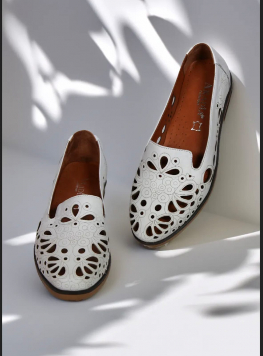 BALERINI PIELE NATURALA ALB [2]