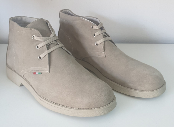 Pantofi barbati din piele intoarsa bej/gri [2]