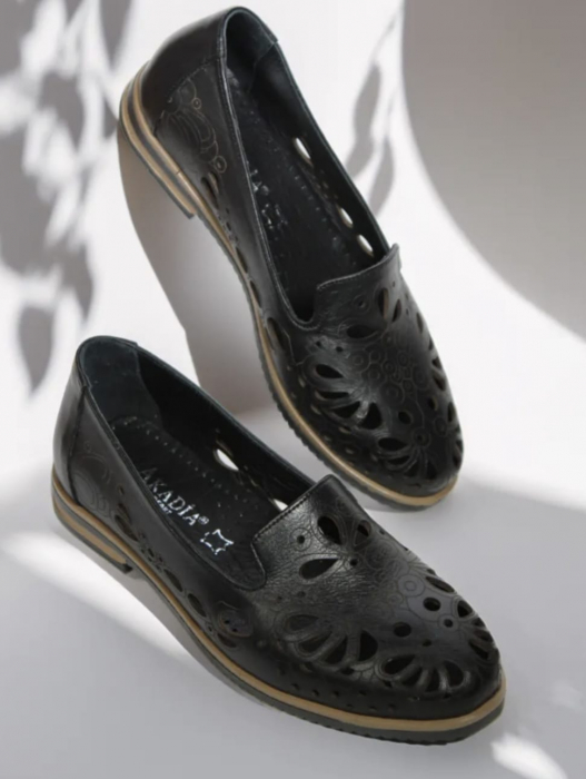 Balerini dama piele naturala negru [4]