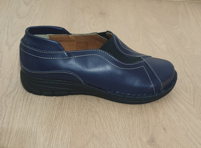 Pantofi Femei piele naturala 90050 blu [4]