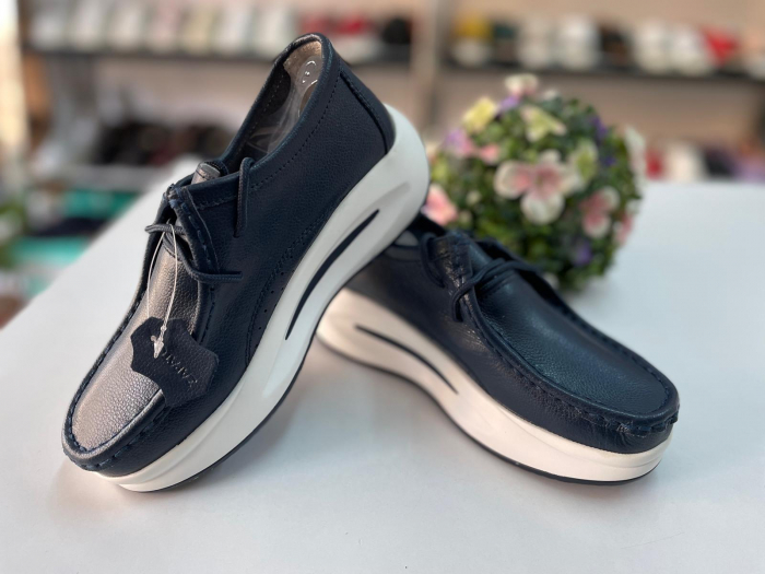 Pantofi Femei din piele naturala Blu [2]