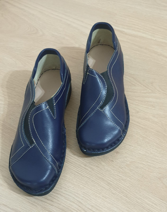 Pantofi Femei piele naturala 90050 blu [2]