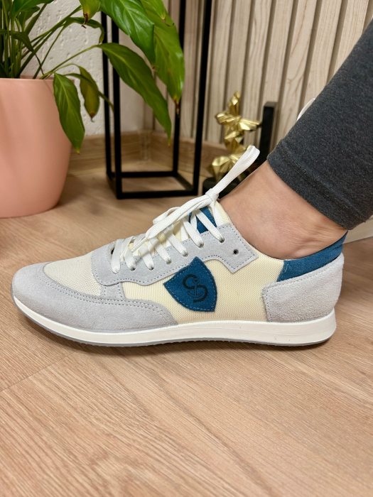 Adidasi femei albatru-gri piele naturala [2]