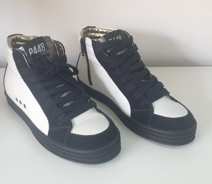 Pantof sport/casual alb-blu piele naturala [3]