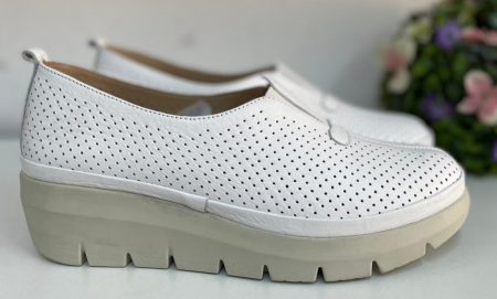 Pantofi Femei - Pantofi Femei alb perforat