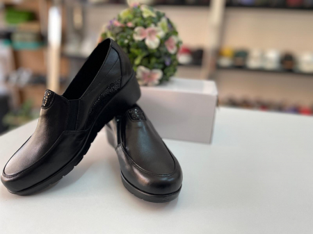 Pantofi Femei elastic negru piele naturala [1]
