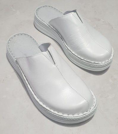 Papuci femei - Saboti dama 4006 alb