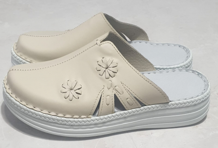 Papuci femei - Saboti dama 4113 crem