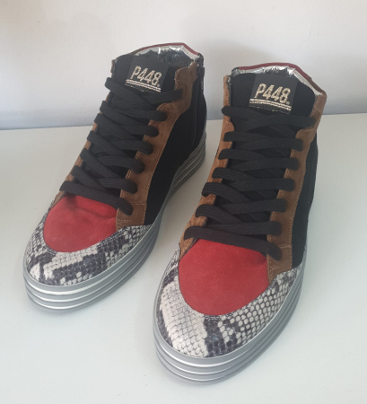 Incaltaminte barbati piele naturala negru/blu/rosu [1]