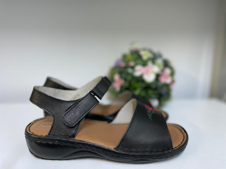 Sandale femei - Sandale femei 501 negru brodat