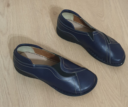 Pantofi Femei piele naturala 90050 blu [4]