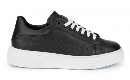 Incaltaminte sport barbati - pantofi barbati negru talpa alba