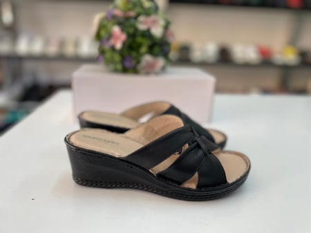 Papuci femei deschisi - Saboti femei 620 negru
