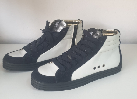 Incaltaminte sport dama - Pantof sport/casual alb-blu piele naturala