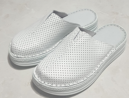 Papuci femei - Saboti dama 7011 alb