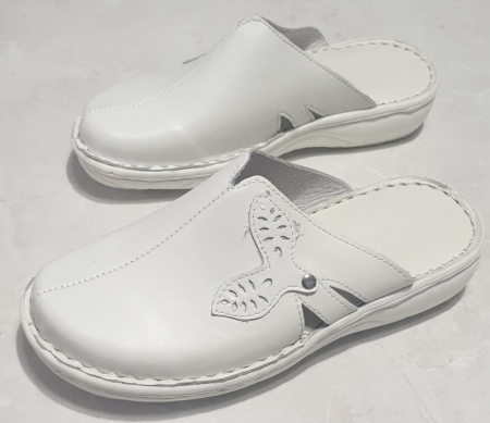 Papuci femei - Saboti dama 3013 alb