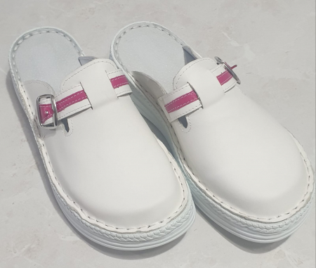 Saboti piele 4080 alb-fucsia [1]