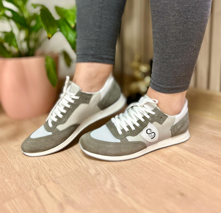 Adidasi femei piele naturala gri-alb [1]