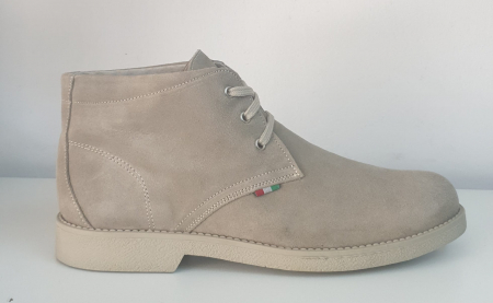 Pantofi barbati - Pantofi barbati din piele intoarsa bej/gri