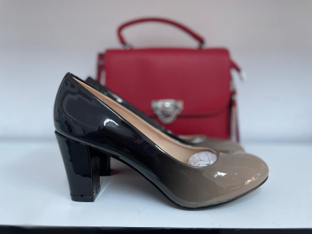 Pantofi Femei bej-negru lac [1]