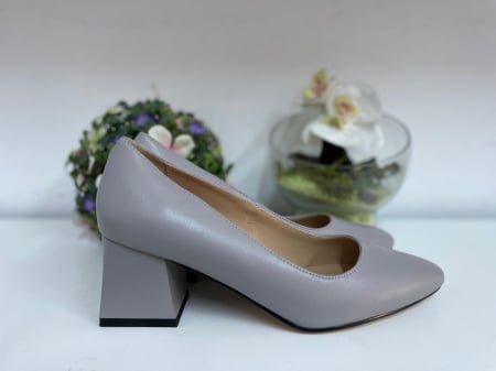 Pantofi eleganti femei - Pantofi Femei piele naturala gri