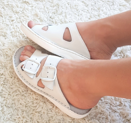 Papuci femei deschisi - 729 alb