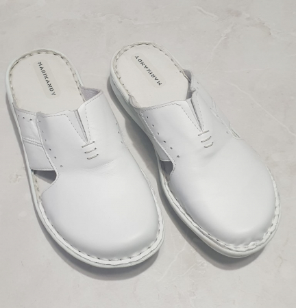 Papuci femei - Saboti dama 7012 alb