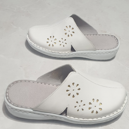 Papuci femei - Saboti dama 7013 alb