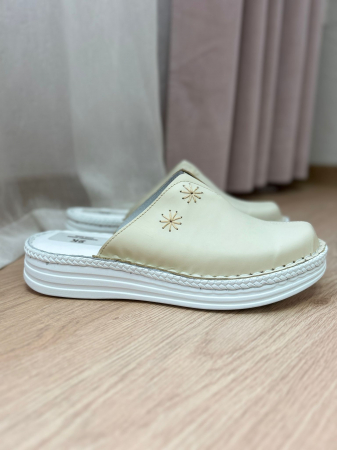 Papuci femei - Saboti dama 4016 crem