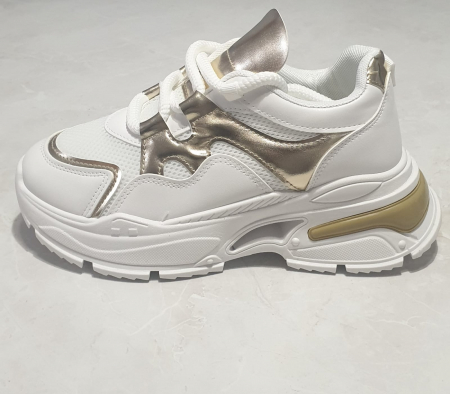 Incaltaminte sport dama - Adidasi dama alb-auriu