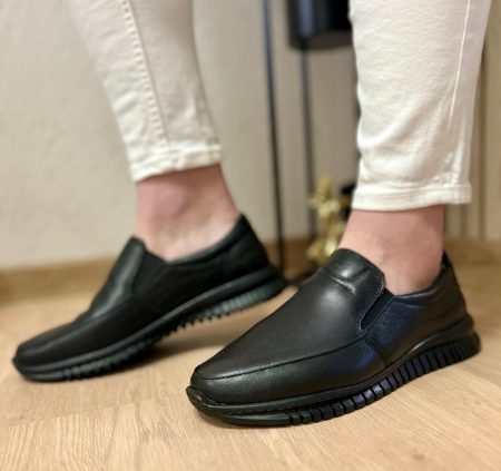 Pantofi barbati elastic,negru piele naturala [0]