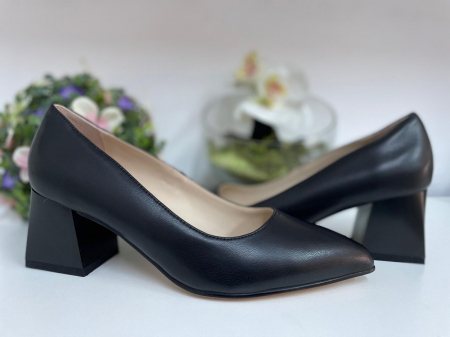 Pantofi Femei nergru piele naturala patrat [1]