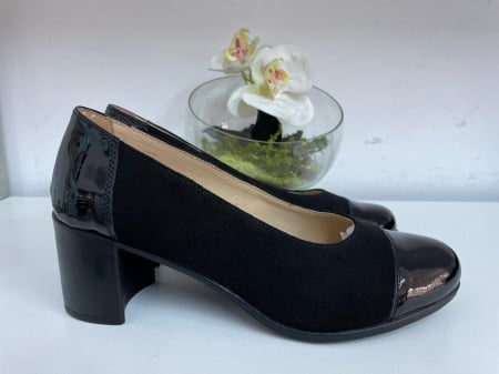 Pantofi eleganti femei - Pantofi Femei piele intoarsa -lac negru