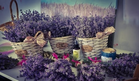 Decoratiuni cu Lavanda - Coş cu lavandă