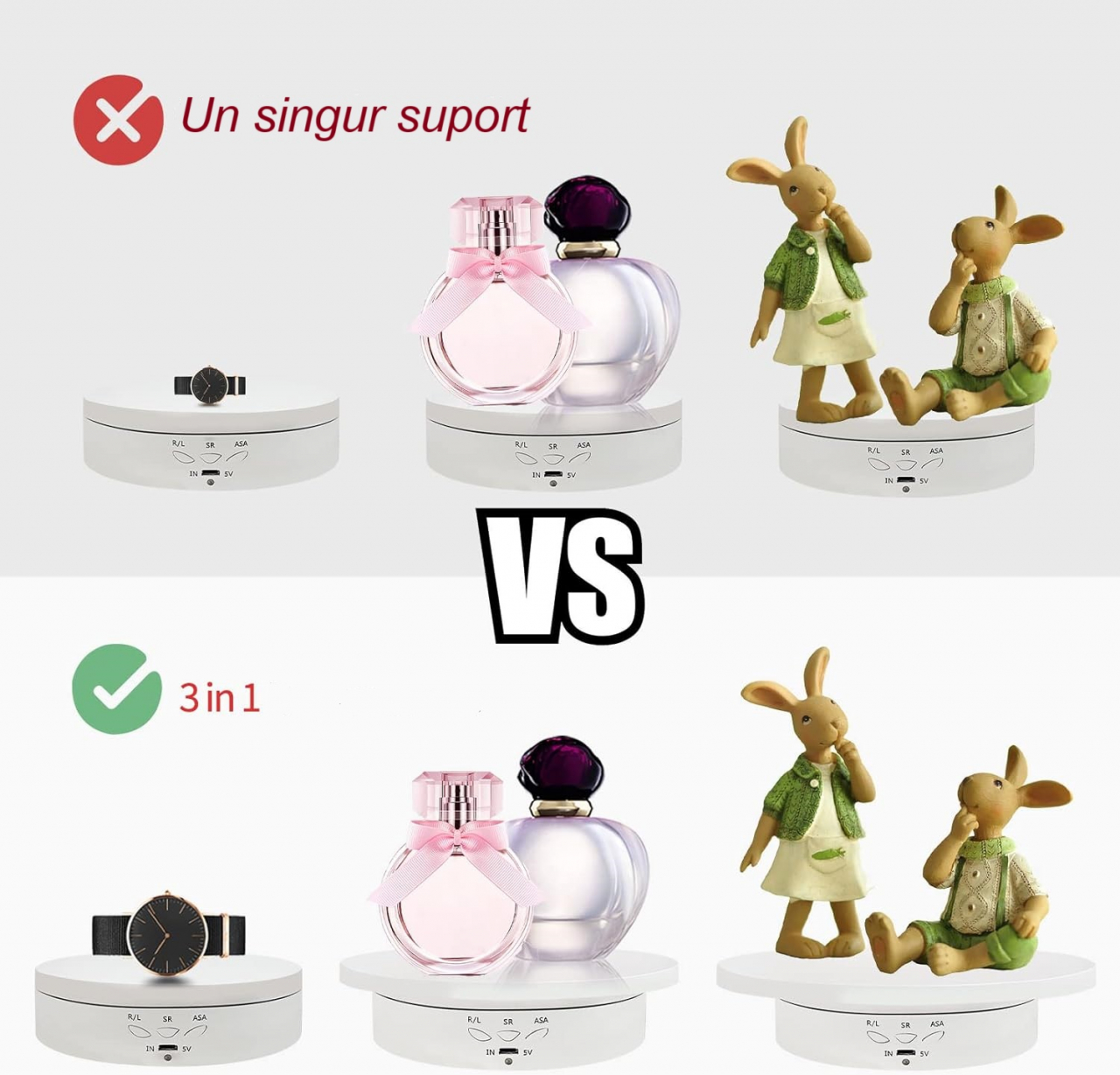 Masa Foto Rotativa 3 in 1 Chimora 44, diametru 15, 18, 23 cm , rotire 360 , control de la distanta prin telecomanda, greutate suportata maxim 10kg [2]