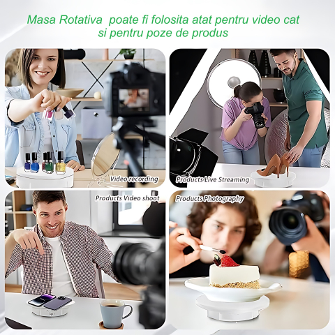 Masa Foto Rotativa 3 in 1 Chimora 44, diametru 15, 18, 23 cm , rotire 360 , control de la distanta prin telecomanda, greutate suportata maxim 10kg [3]