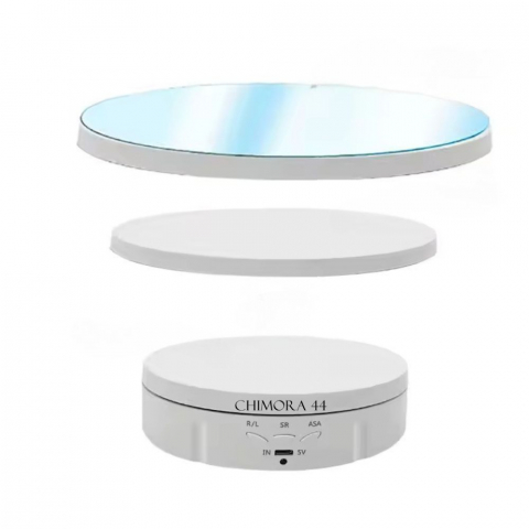 Produse - Masa Foto Rotativa 3 in 1 Chimora 44, diametru 15,18,23 cm , rotire 360 , control de la distanta prin telecomanda, greutate suportata maxim 10kg, sticla