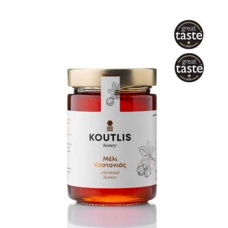 Dulciuri sănătoase & Specialități grecești - Miere de Castan din Muntele Athos (Mount Athos Chestnut Honey) – Koutlis – 280 gr