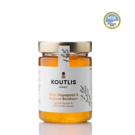 Dulciuri sănătoase & Specialități grecești - Miere de Cimbru & Plante Sălbatice din Grecia (Greek Thyme & Wild Herbs Honey) – Koutlis – 280 gr